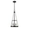 Z-Lite Prescott 3 Light Pendant, Matte Black & Clear 341P12-MB - alternate 1